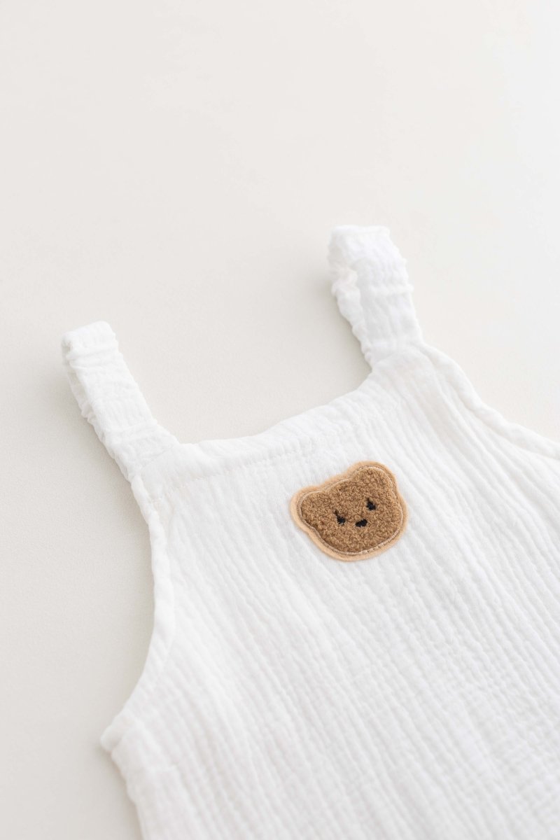 The Bear Set Hat &amp; Romper White