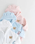 COZY Bear Hooded Dressing Gown Bear Ears - Pink