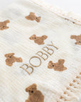 The Bear Muslin Frill Blanket Swaddle