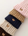 Knitted Bear Beanie Hats Multiple Colours