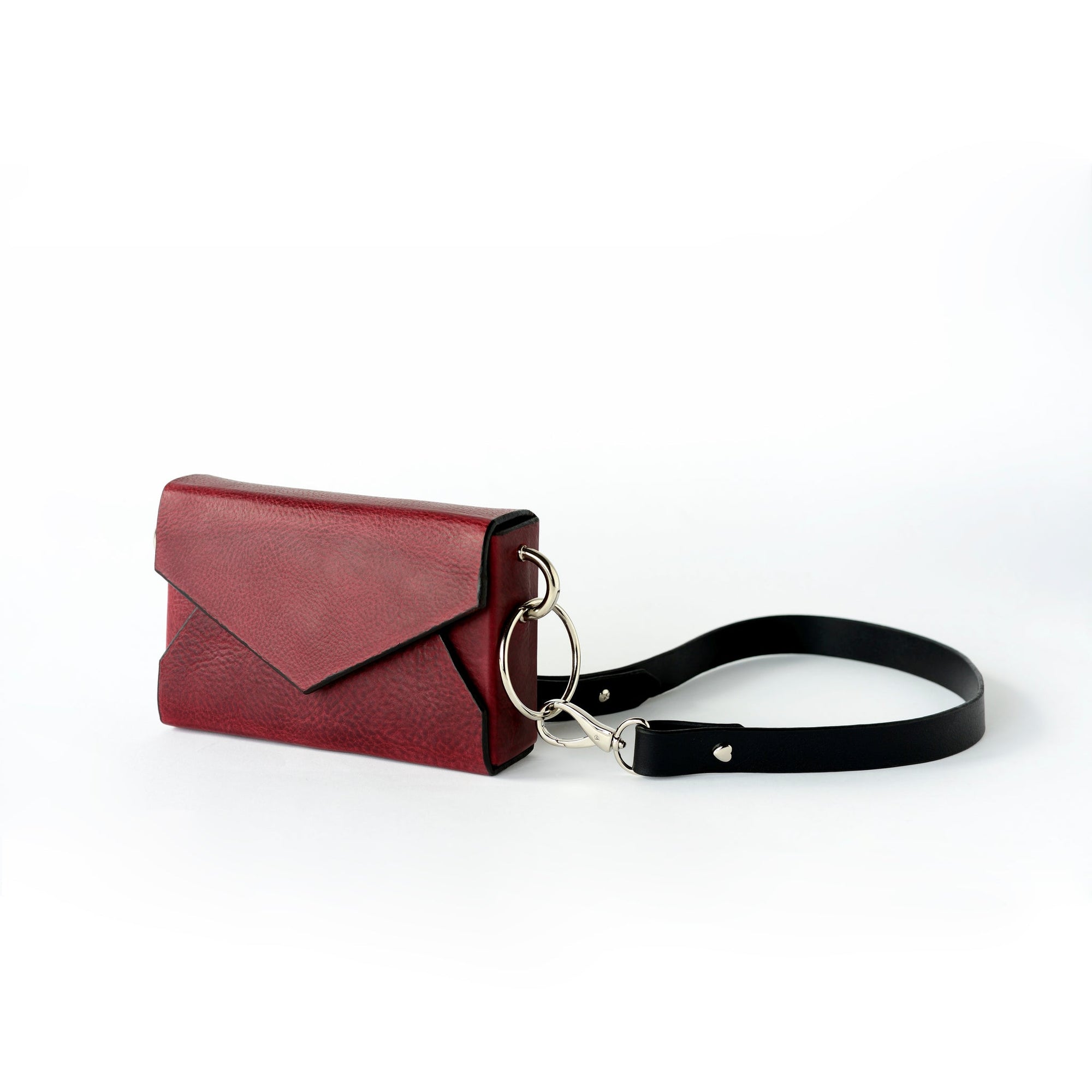 Handmade Leather Envelope Bag in Burgundy