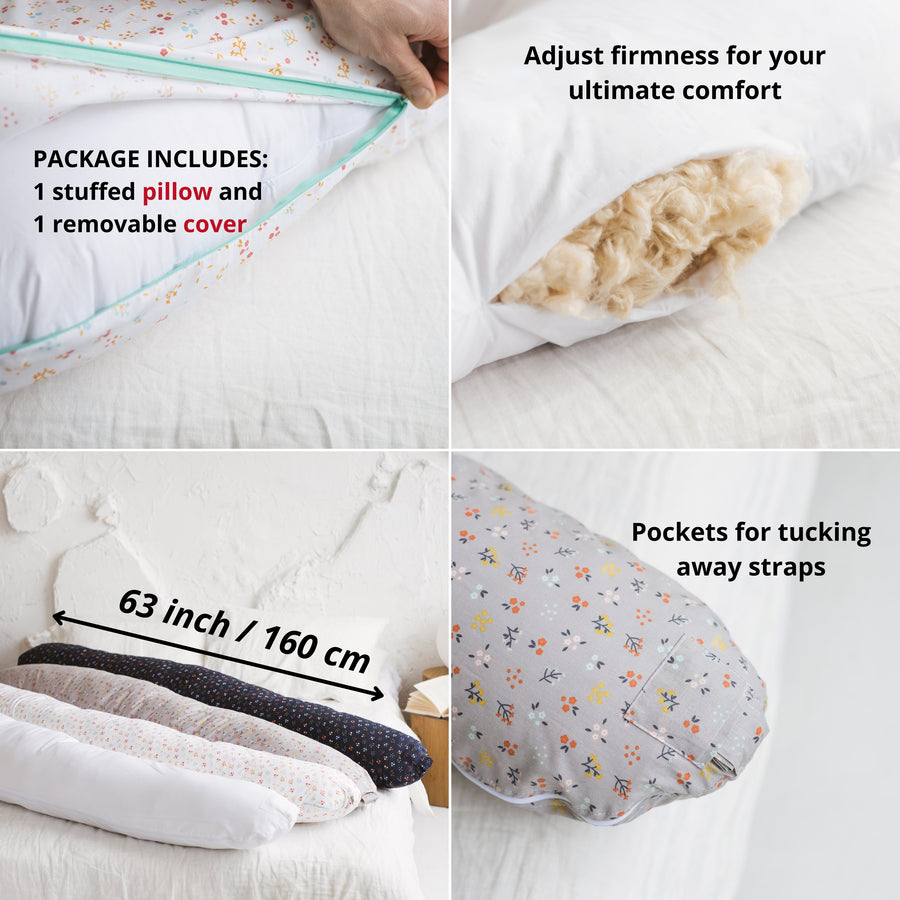 MINICAMP C-Shape Baby Feeding & Pregnancy Pillow - Organic Cotton Cover & Adjustable Firmness by Minicamp at brixbailey.com