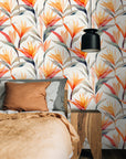 Tropical Strelitzia Floral Wallpaper