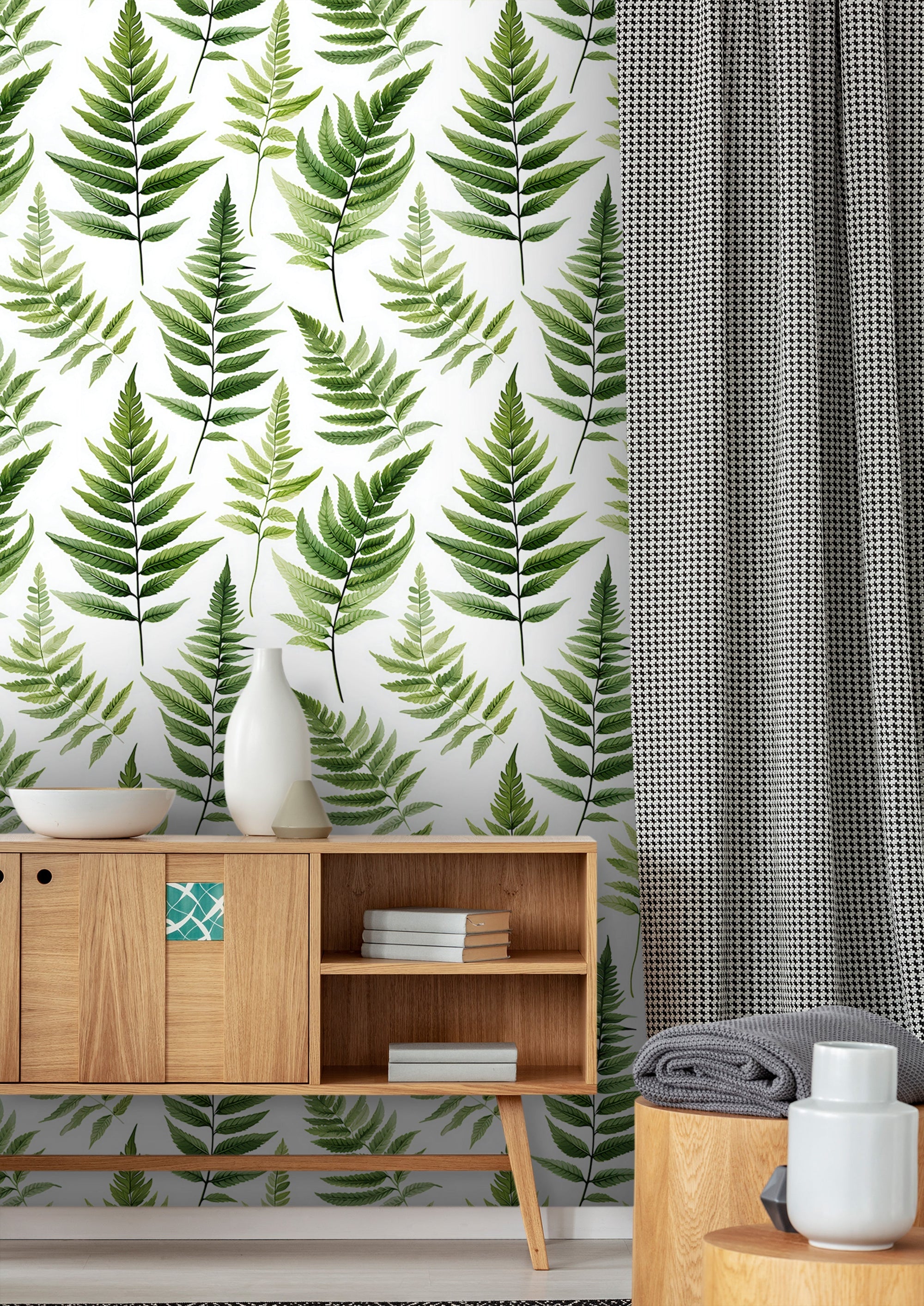 Green Fern Botanical Wallpaper