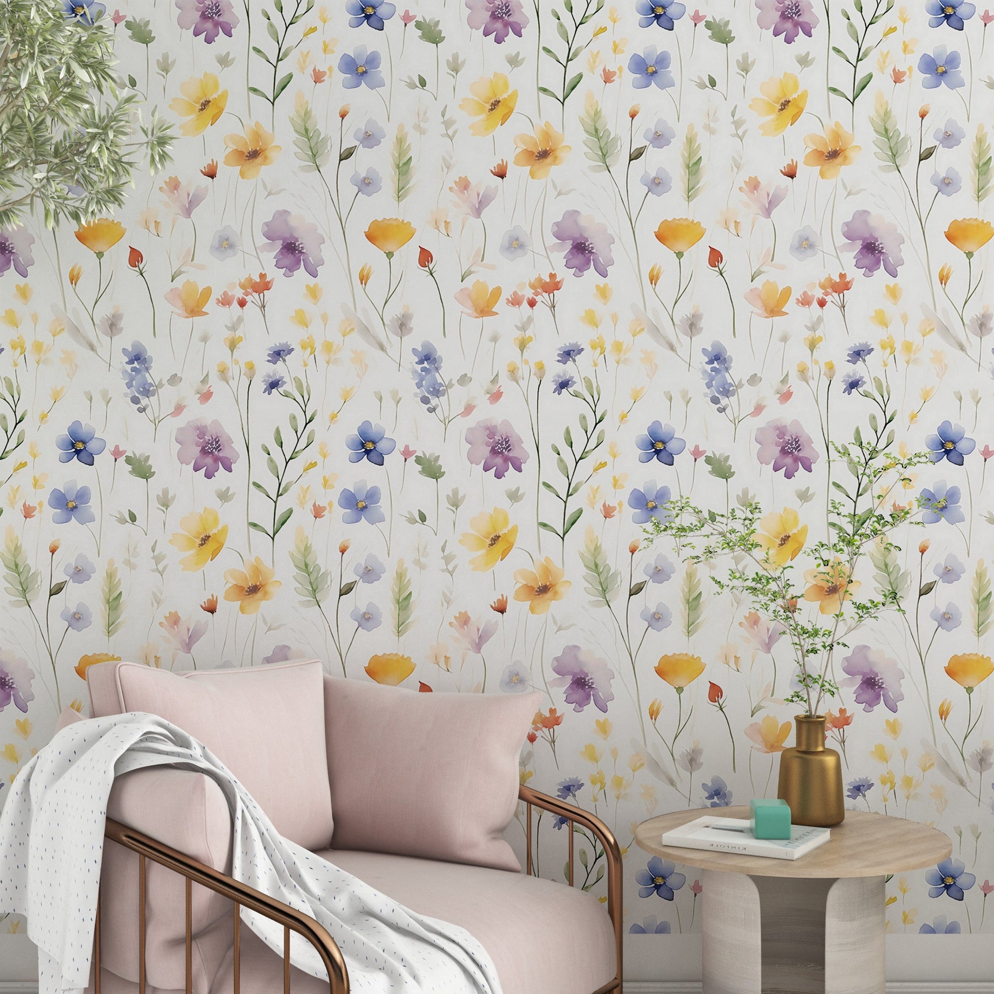 Watercolor Wild Flower Wallpaper