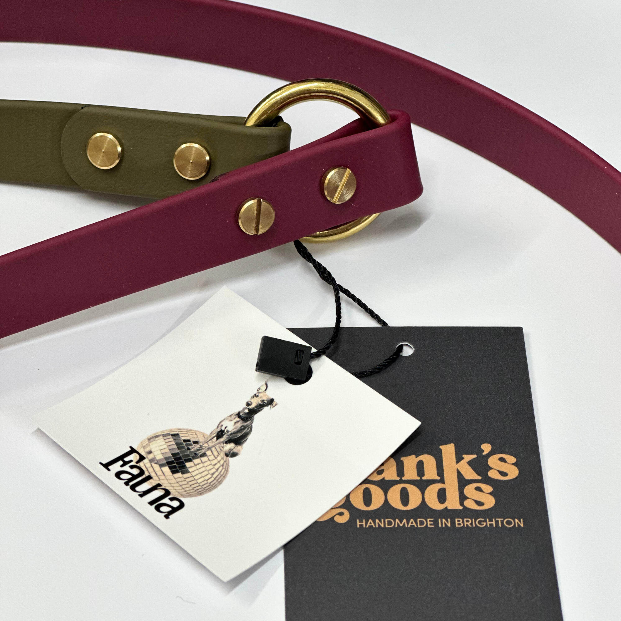 Dottie Multiway Dog Lead in Wine &amp; Olive