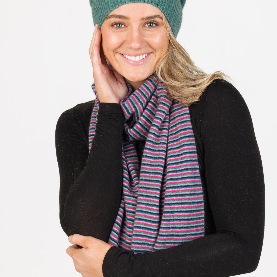 Possum Merino &amp; Silk Six Colour Scarf