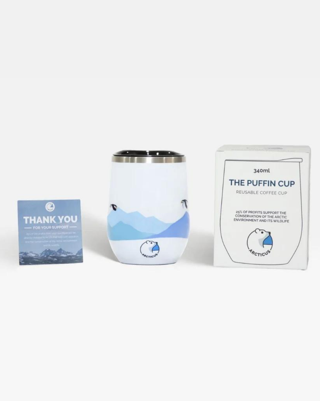 Luxury Arctic Box set with best-selling Arctic Bottle, Puffin Cup, and black Arctic Circle Bracelet by Arcticus at brixbailey.com