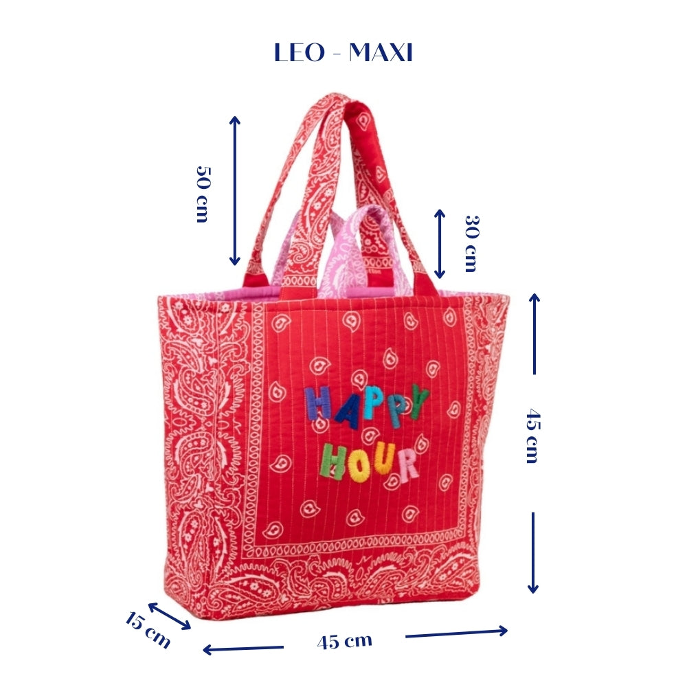 LEO Quilted Maxi Tote Çanta - HAPPY HOUR