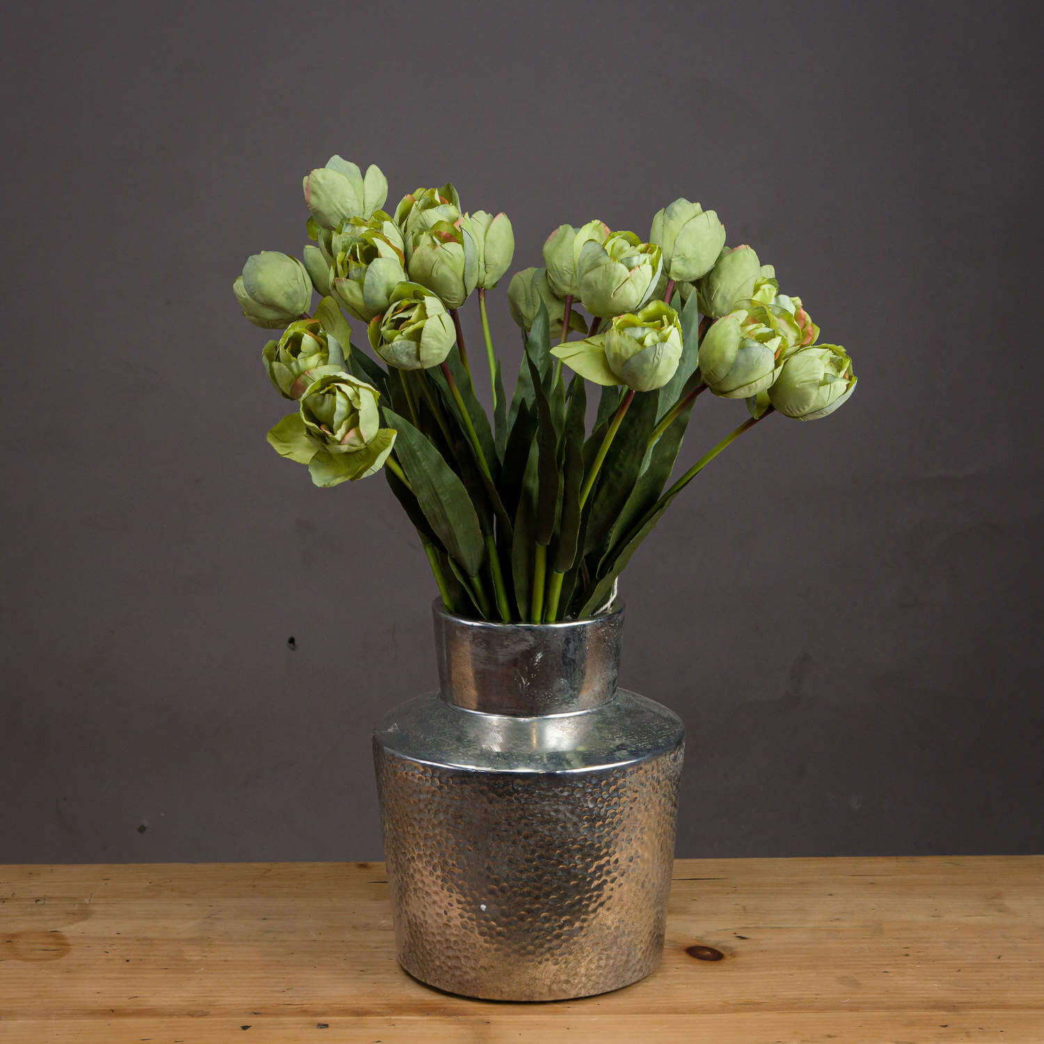 Artificial green tulip stems, ultra-realistic plastic flowers for spring decor, 50 cm tall with lifelike petals (124 chars) by sostter at brixbailey.com