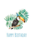 Party Toucan hand painted greetings card