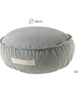 Grey Corduroy Round Pouf for Children