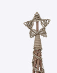 Mini Wicker Christmas Tree with Star and Warm LED Light