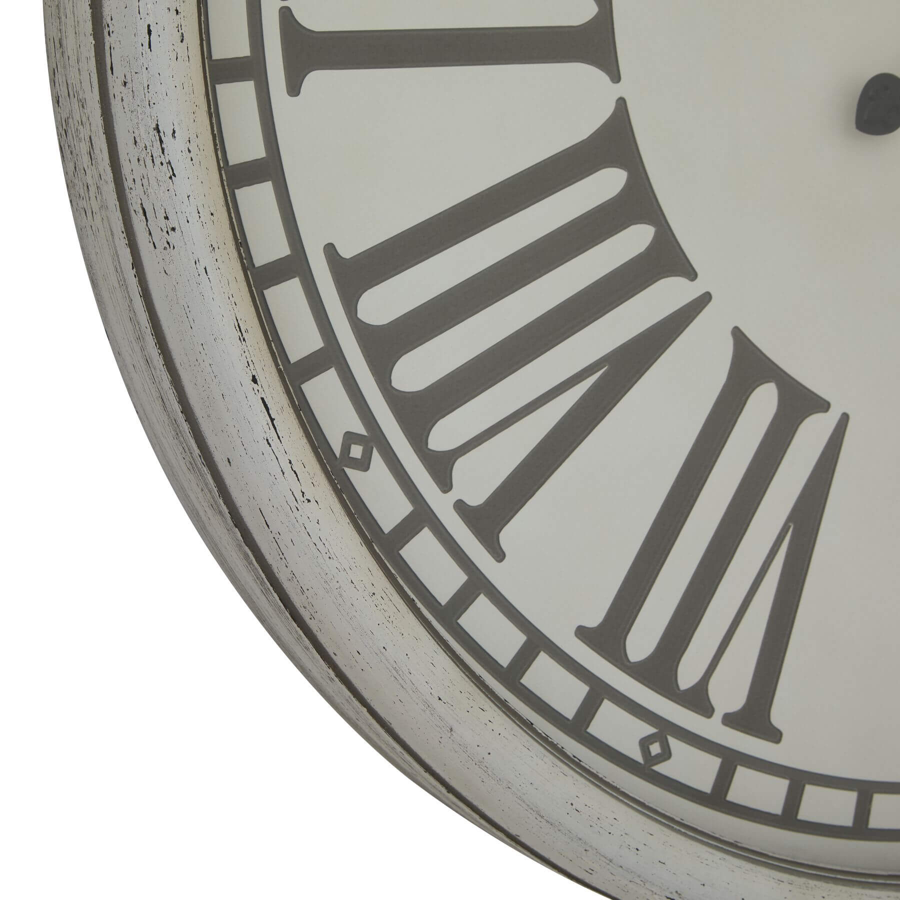 Embossed Glass Wall Clock White