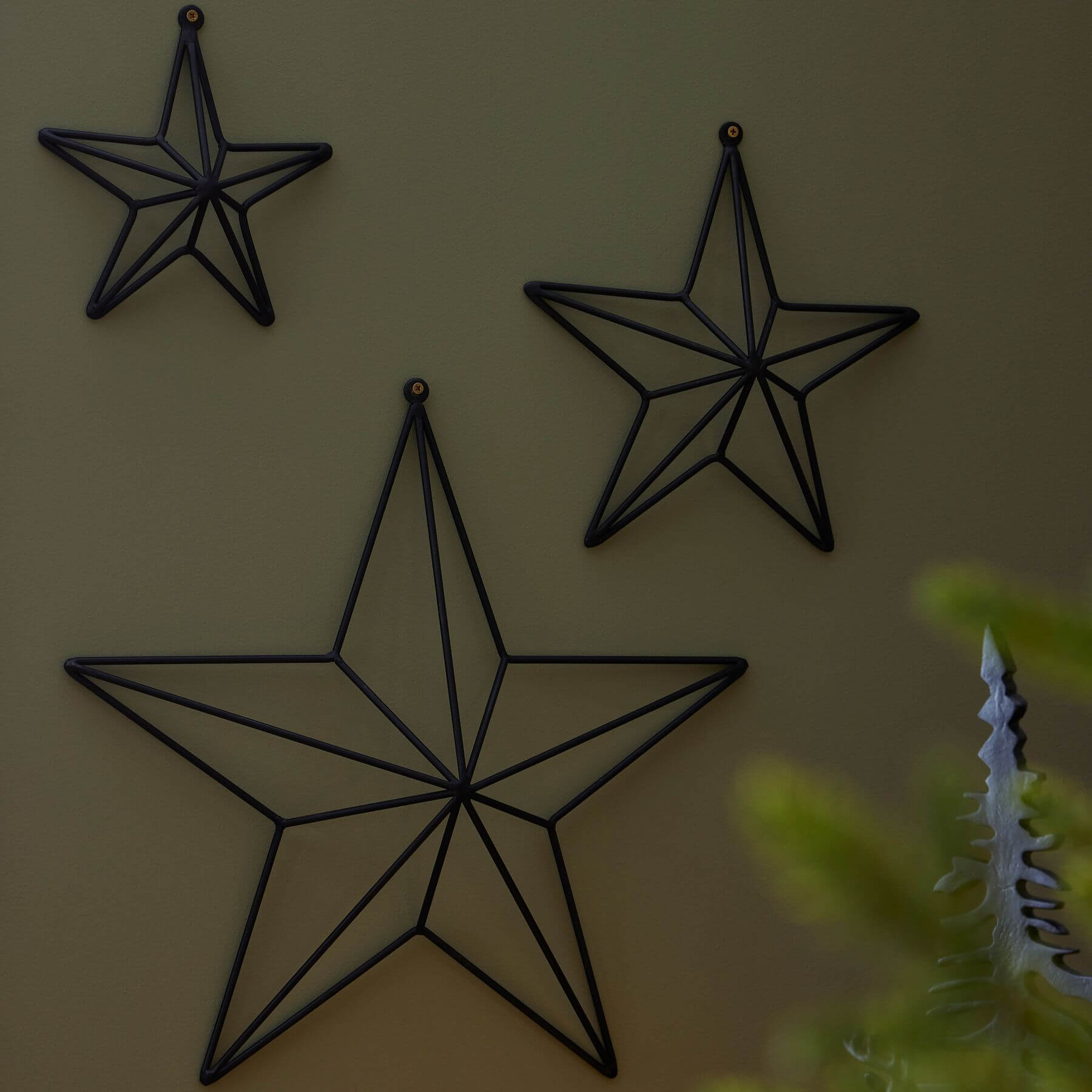 Modern Matte Black Star Wall Art with Sculpted Depth