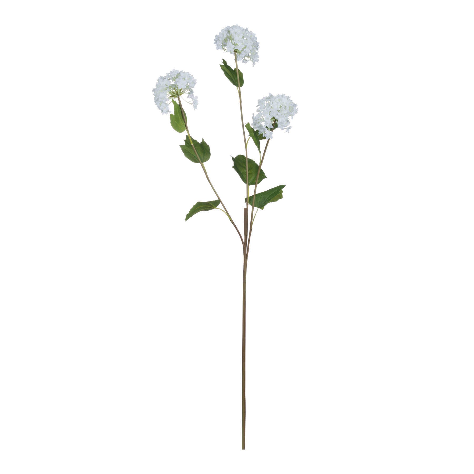 Everlasting Faux Snowball Spray with Realistic White Bloom Stem