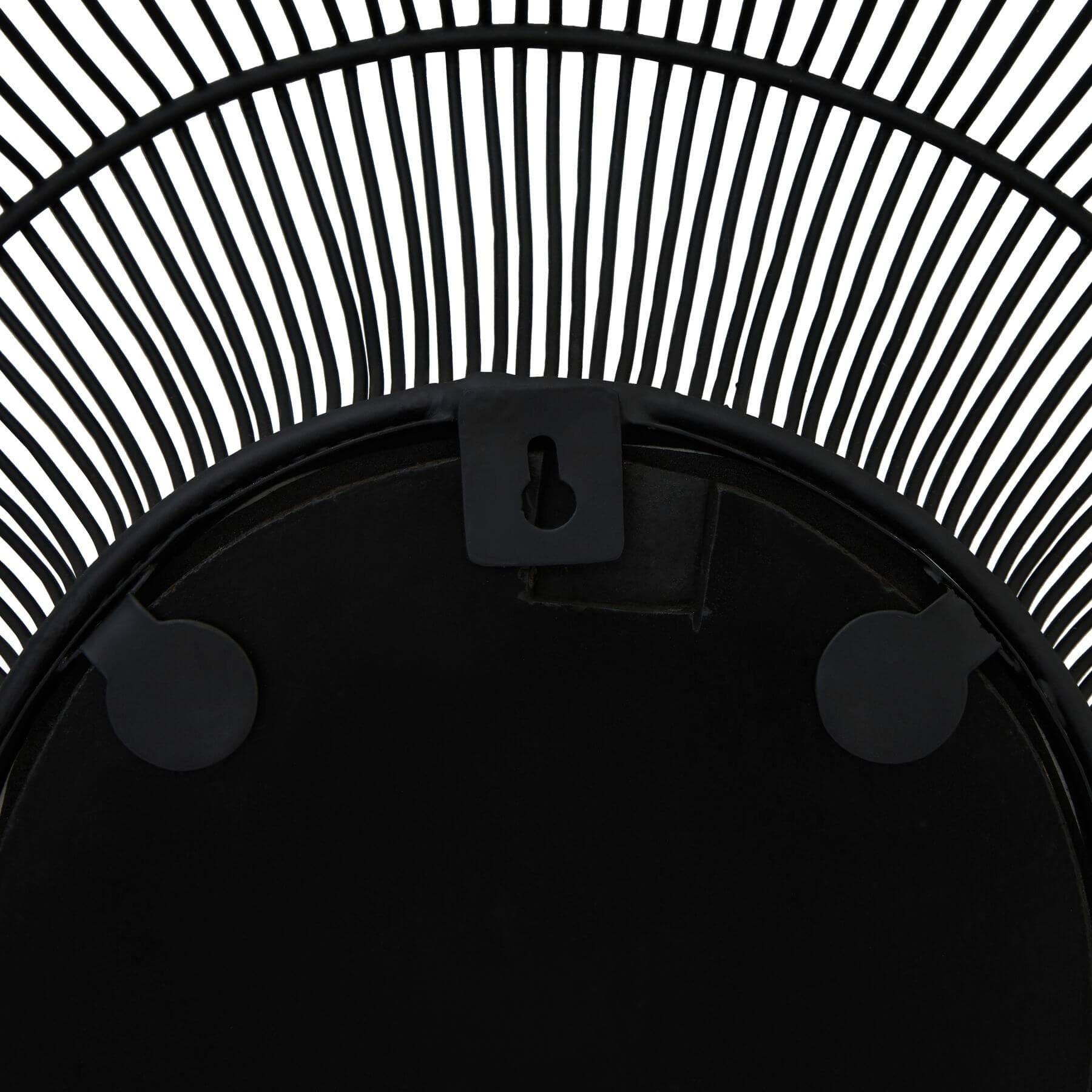 Sleek Black Round Wire Mirror Medium
