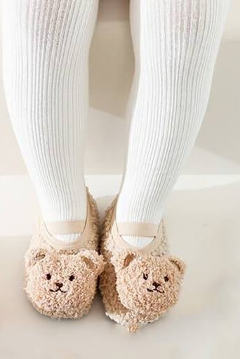 The Beige Bear Strap Slippers Soft