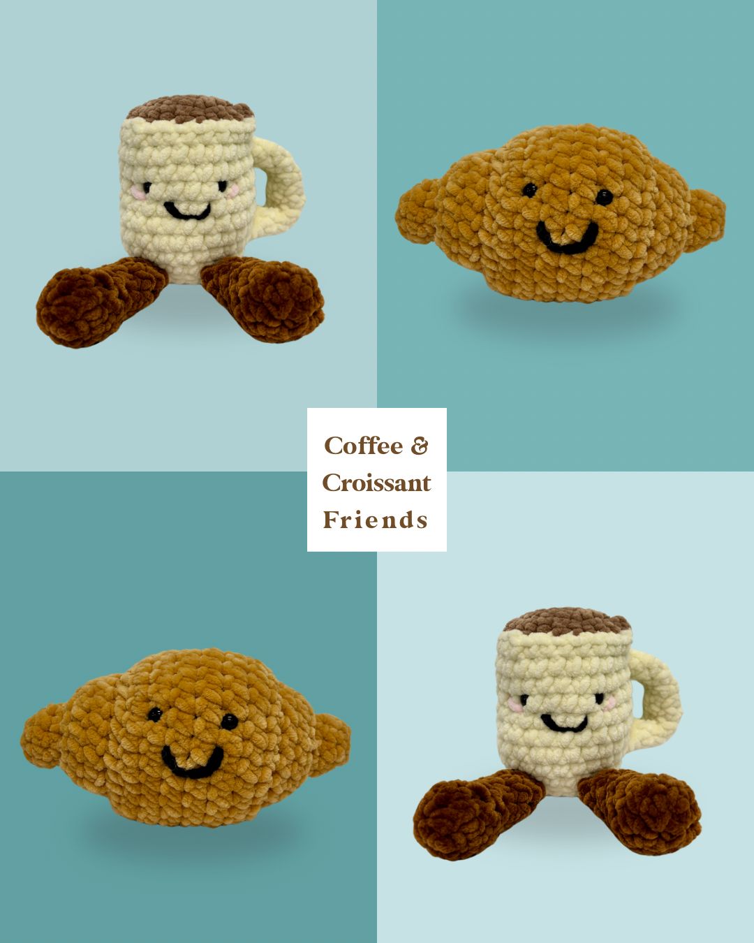 Cleo the Croissant Plushie – Soft Handmade Crochet Bakery Toy