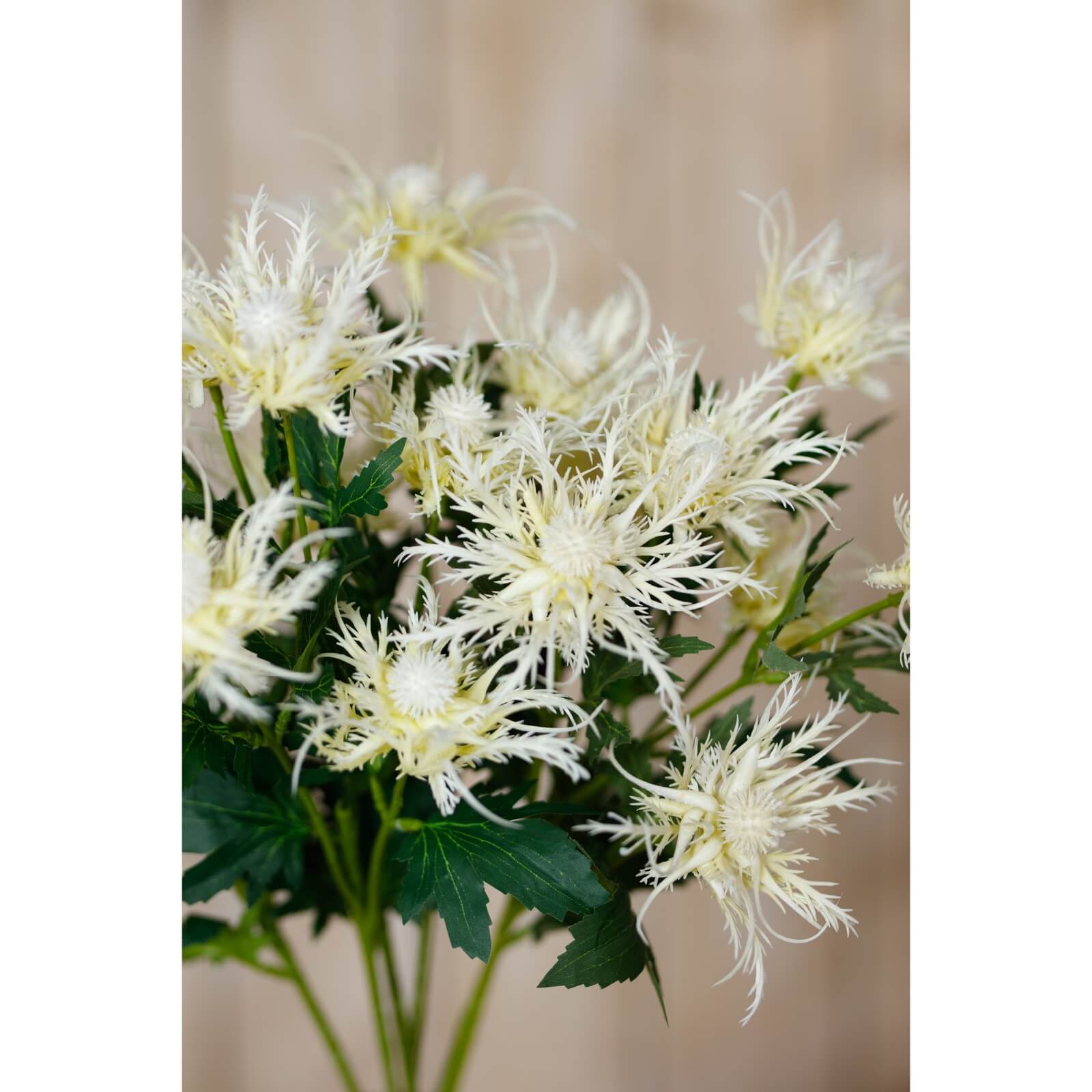 Cream Sea Holly Faux Flower Stem