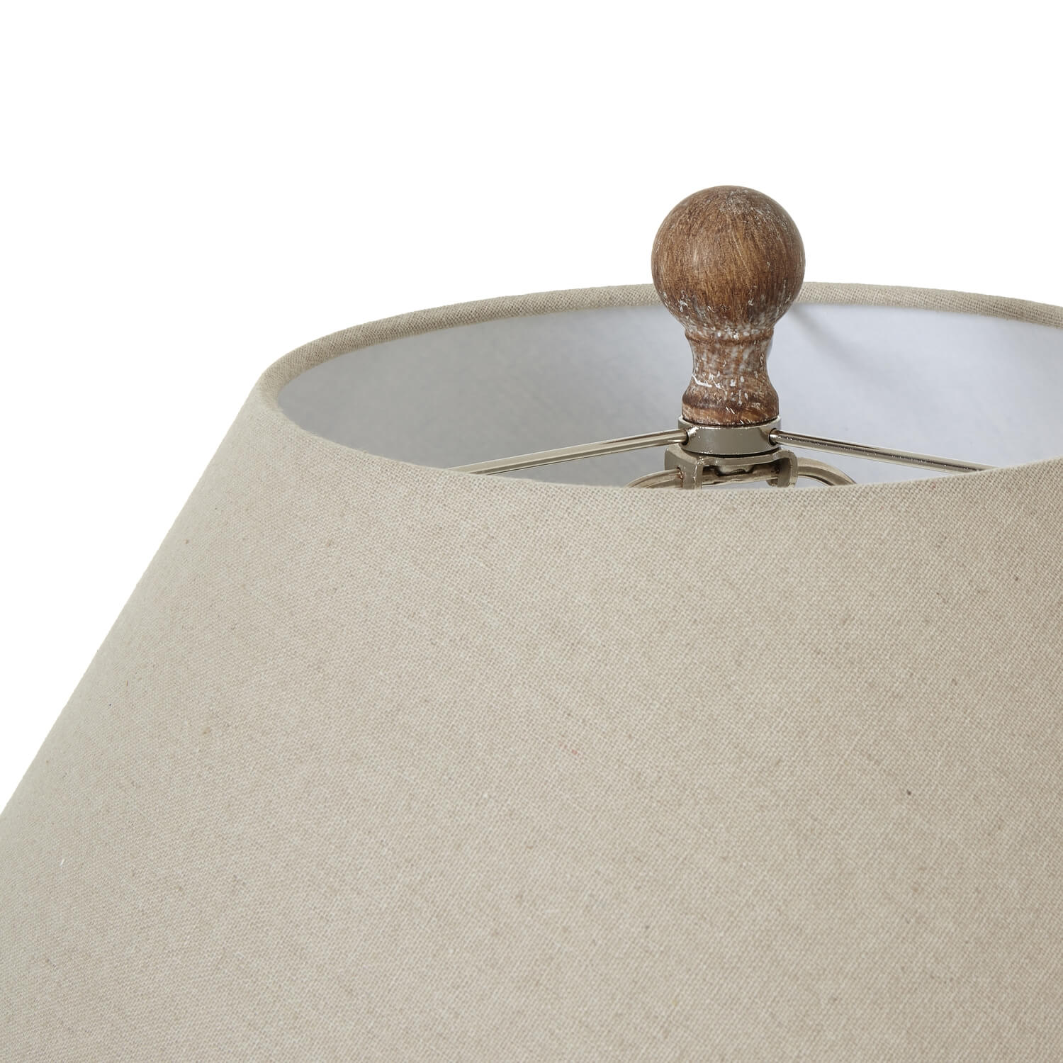 Ripple Ceramic Table Lamp with Linen Shade in Earth Brown