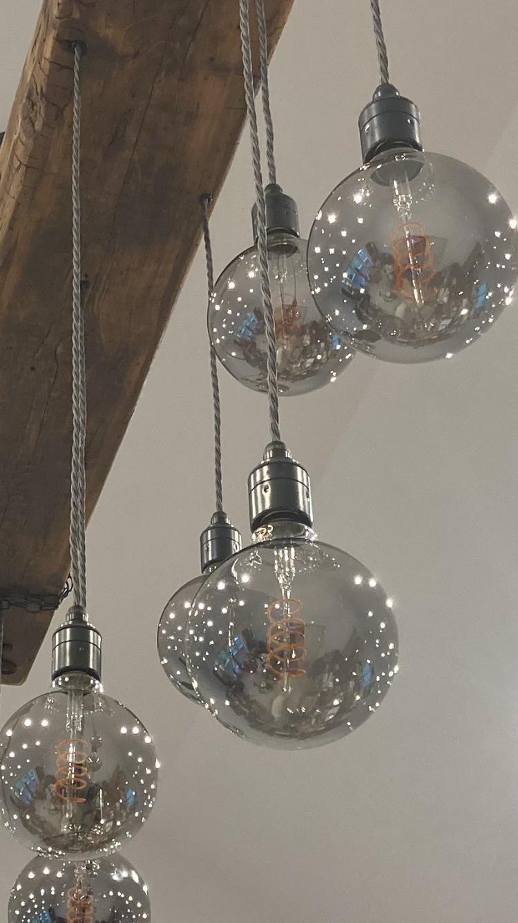 Chunky Wooden Beam Chandelier XXL Long Drop