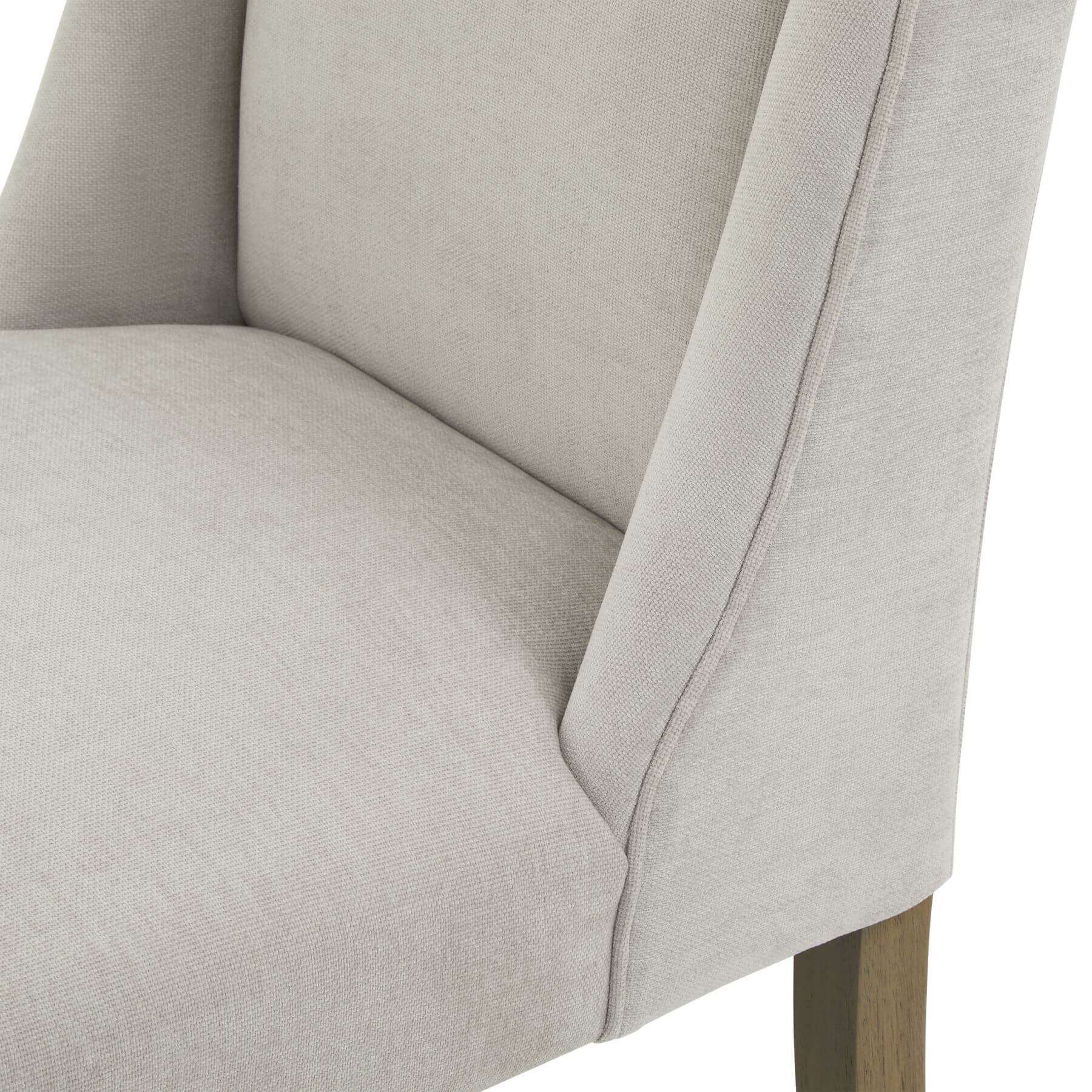 Grey Dining Chair with Woven Upholstery