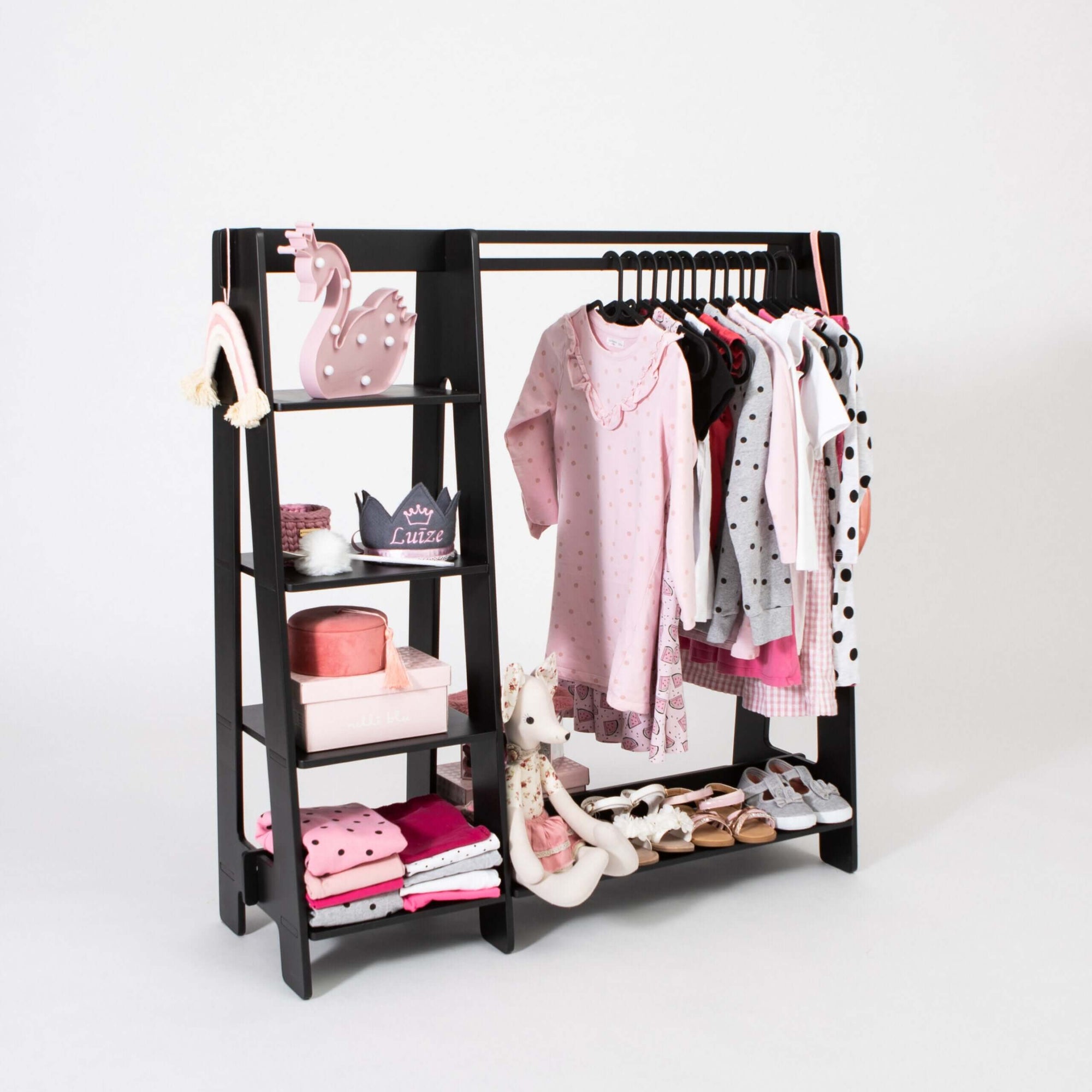 Toddler Clothing Rack with Shelves