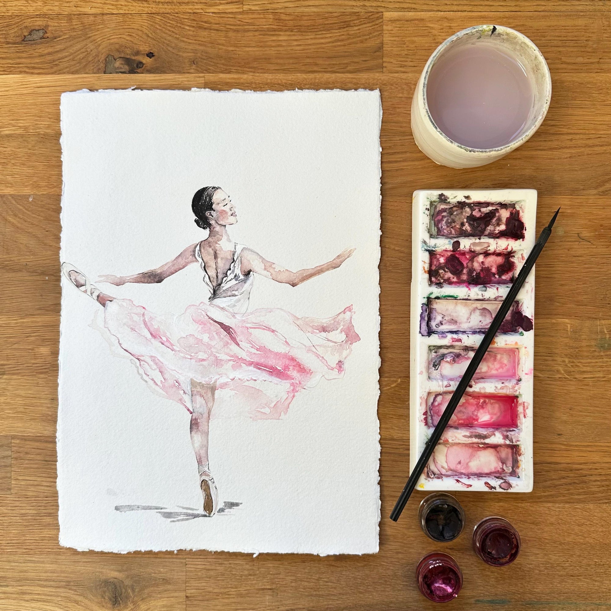 Watercolour Ballerina Greeting Card – Perfect for Dance Lovers