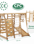 6in1 Indoor-Spielplatz aus Holz für Kinder –  Schaukel, Rutsche, Seil und Treppe-1