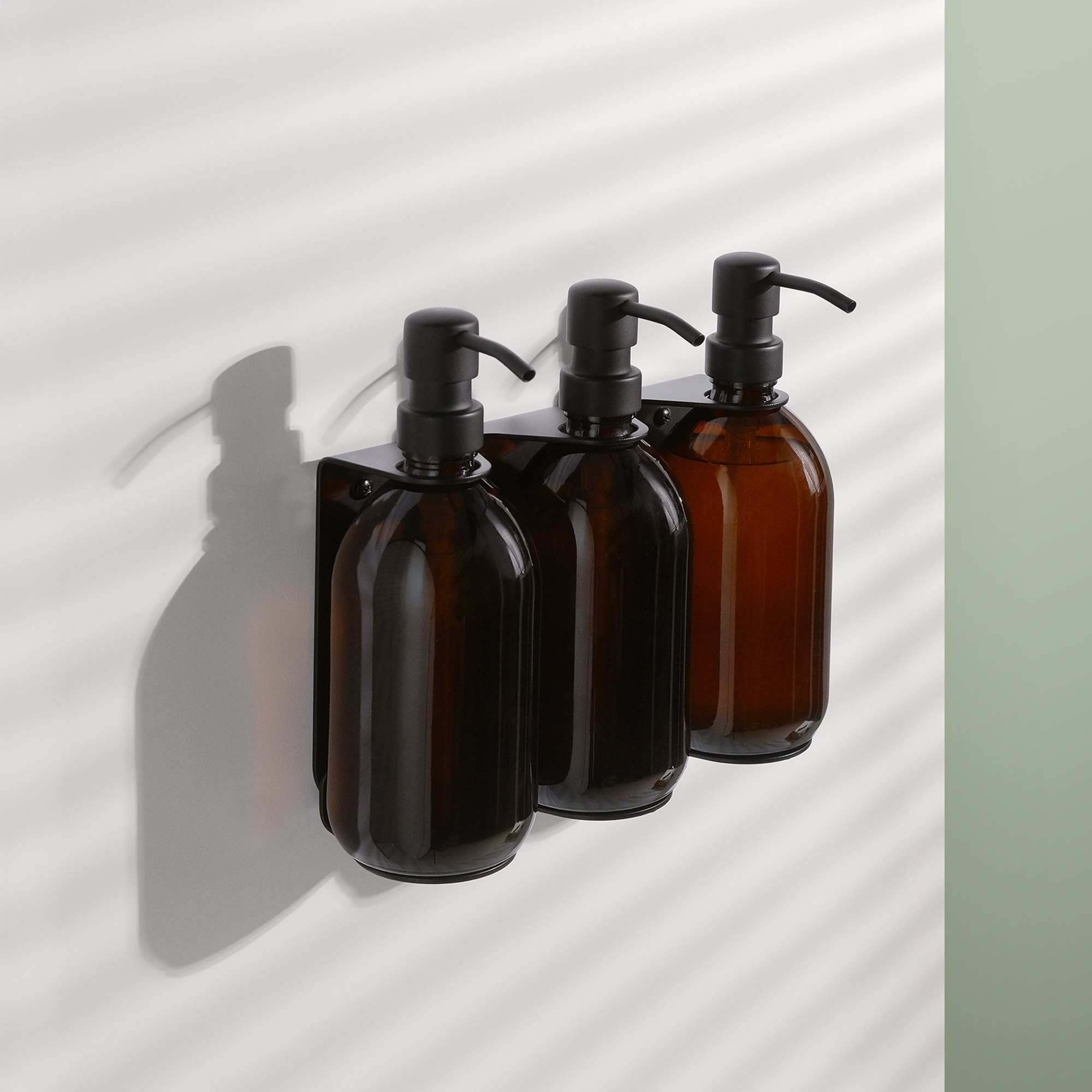 Black Triple Wall Mounted Soap Dispenser-0