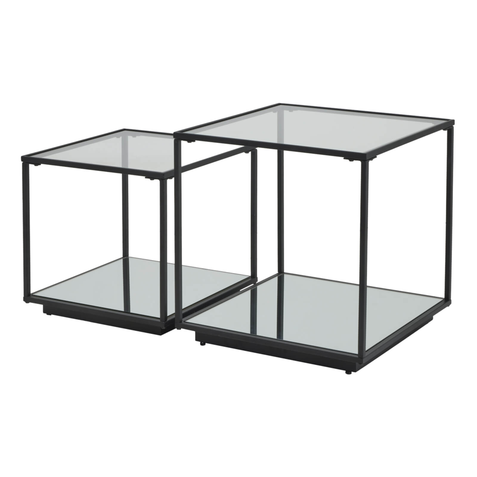 Stylish Black Side Tables Set of Two