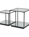 Stylish Black Side Tables Set of Two