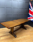 Vintage Old Charm Oak Kitchen Dining Table Extending Draw Leaf Refectory Style