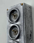 3 Gang 2 Way Solid Cast Metal Toggle Light Switch | Industrial Vintage Surface Mounted *Factory Second*