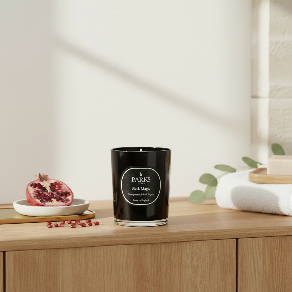 POMEGRANATE &amp; PINK PEPPER SCENTED CANDLE 180G