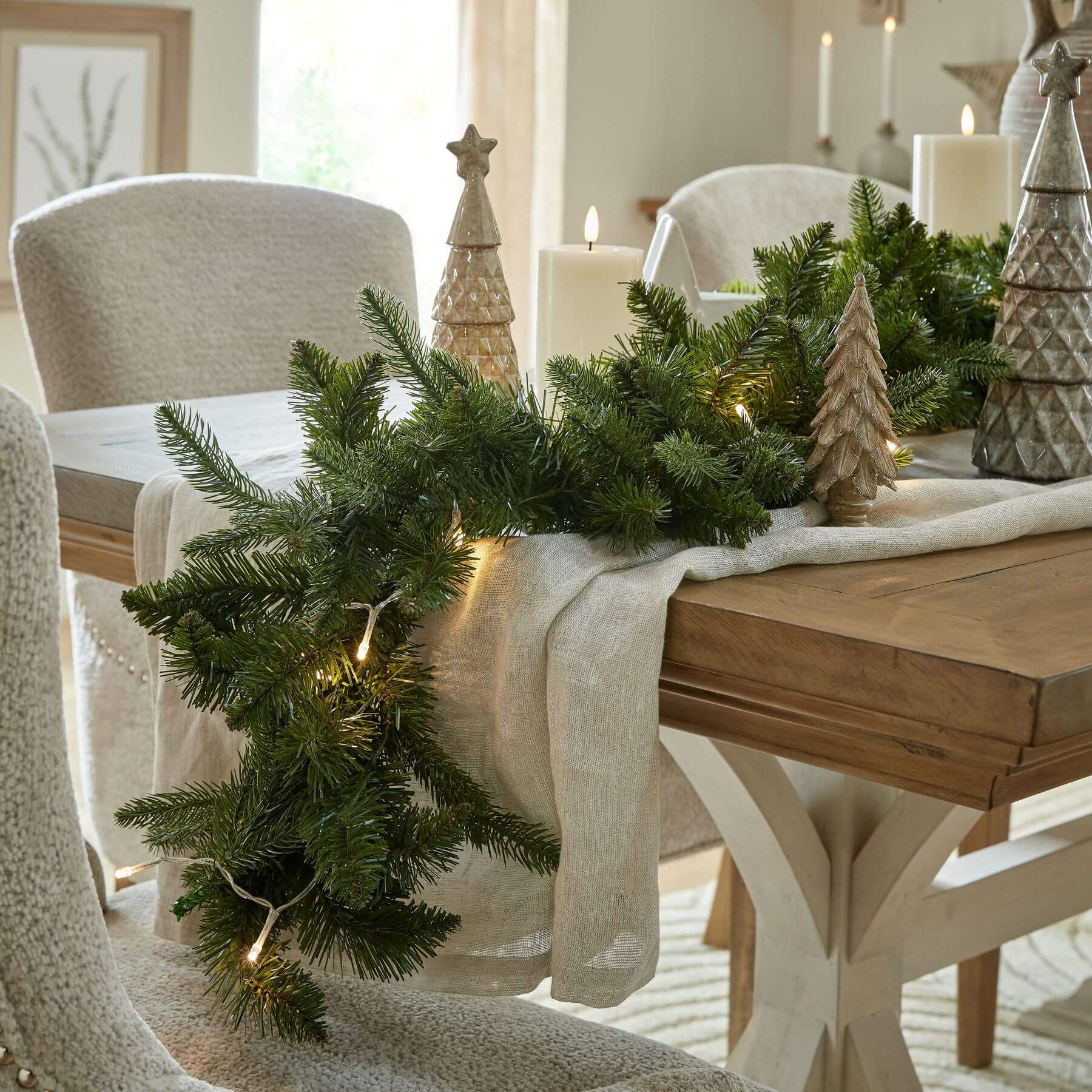 Spruce Tree Sculpture in Natural Brown