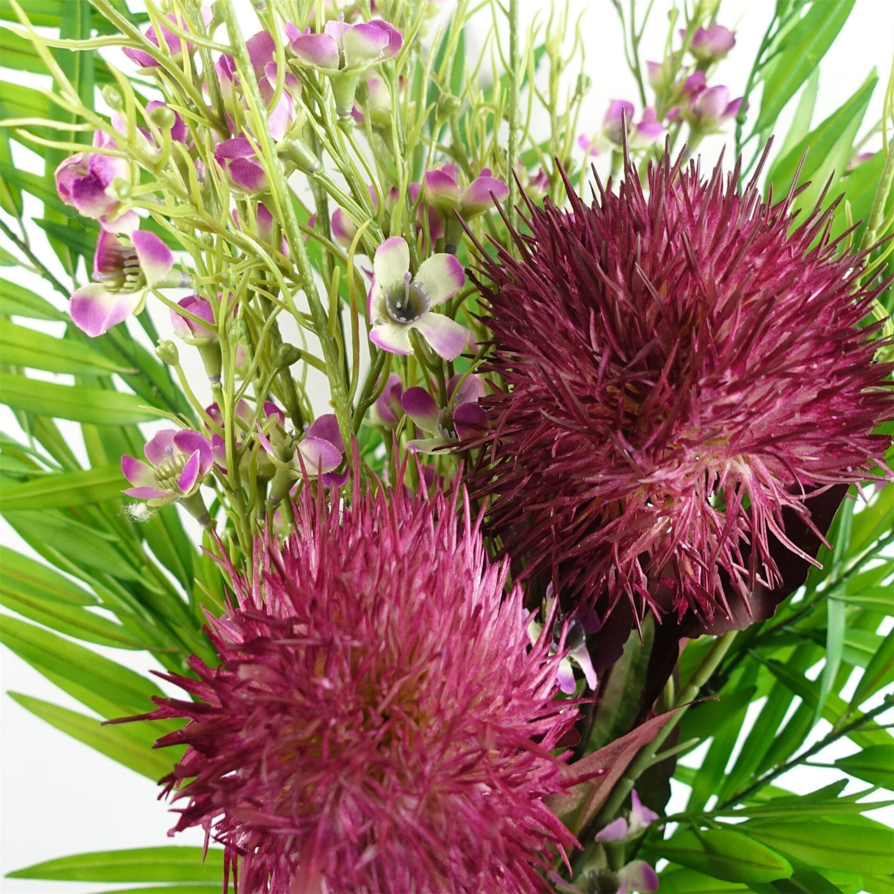 Pack of 6 x 70cm Globe Thistle Purple Ball Artificial Flower Stem-4