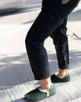 Dark Green Lambswool Slippers