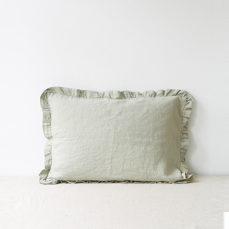 Linen Pillowcase with Frill Detail