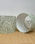 William Morris Sage willow cotton drum lampshade/ ceiling shade with a white lining