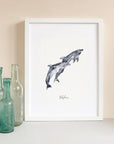 Personalised Dolphins Watercolour Fine Art Print
