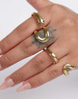 4-Finger Snake Ring - Adjustable Brass Ring for All Fingers.