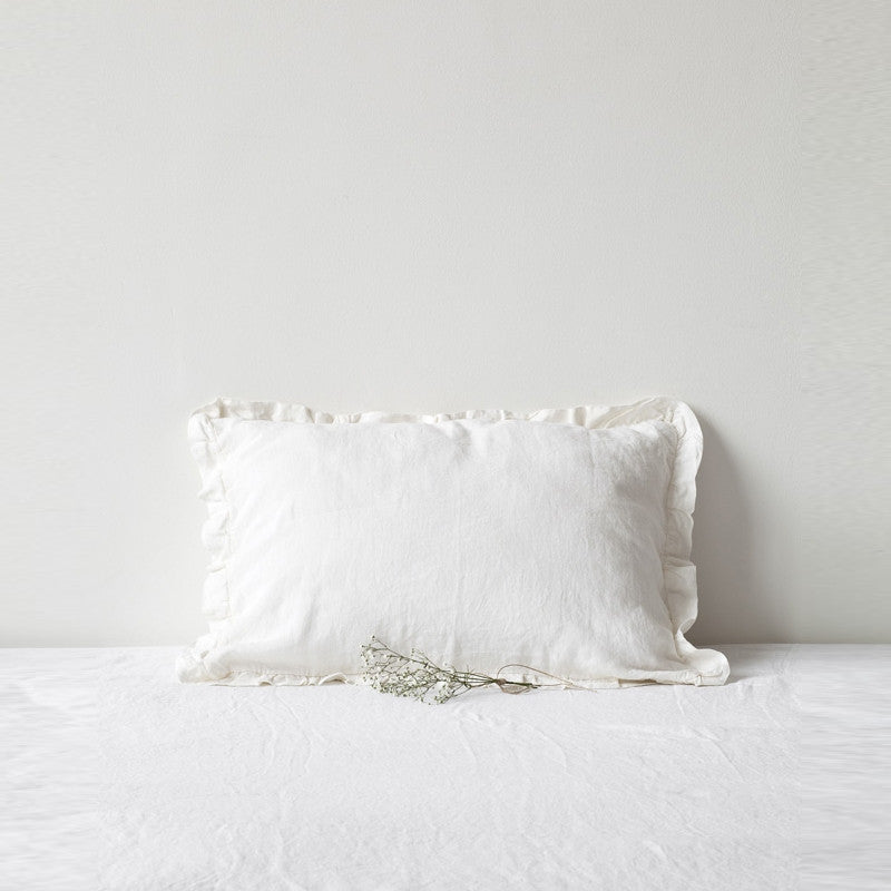 Linen Pillowcase with Frill Detail