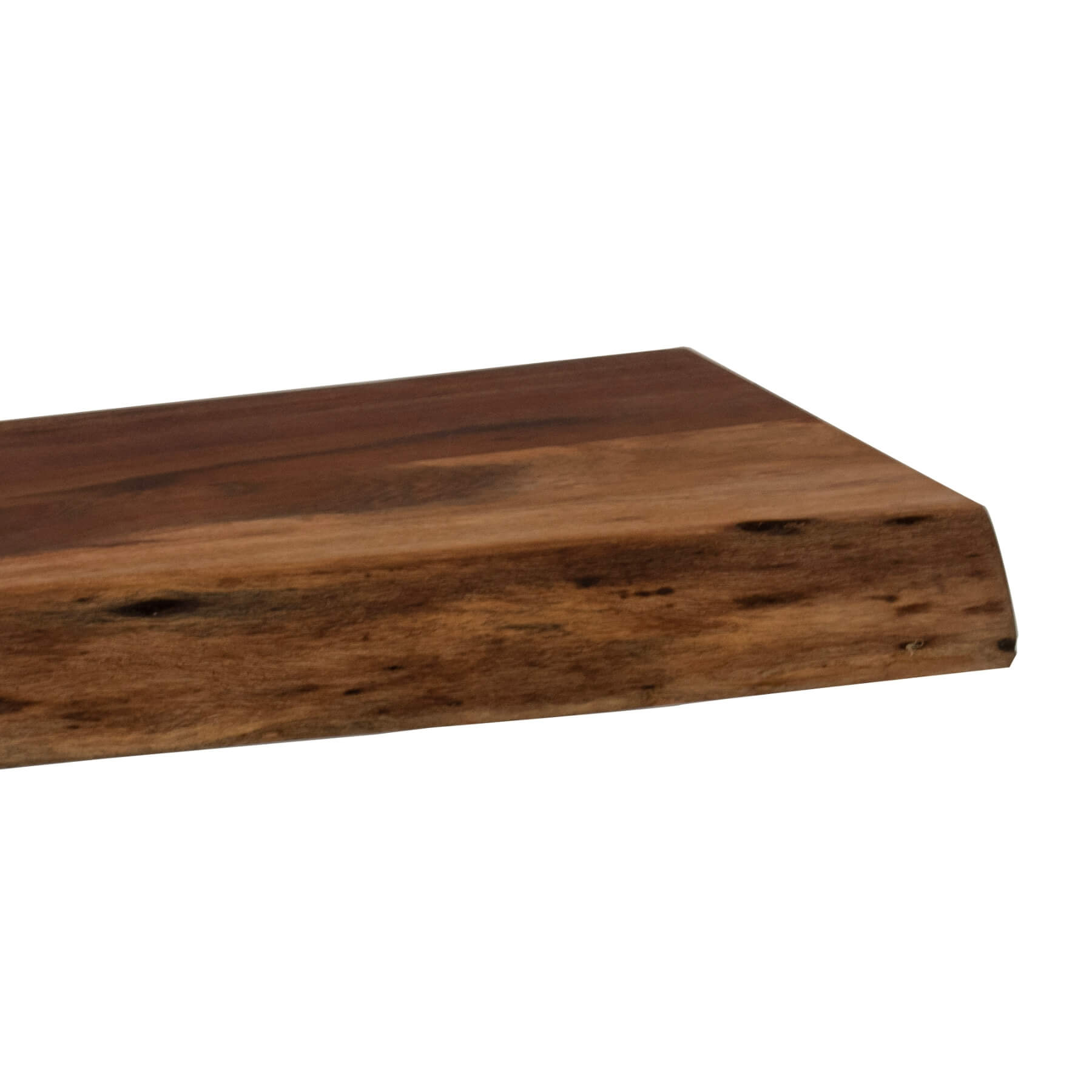 Handcrafted acacia wood chopping board with natural live edge, showcasing unique grain patterns and rustic charm. by RoomLondon at brixbailey.com