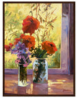 "Morning Light Poppies" Still Life Floral | 18x24 inch Wooden Framed Art Print | Original Artwork by American Artist Barbara Cleary