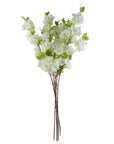 Pack of 6 x Artificial Flowers White Blossom Stem 100cm-1