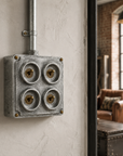 4 Gang 2 Way Solid Cast Metal Conduit Light Switch Industrial