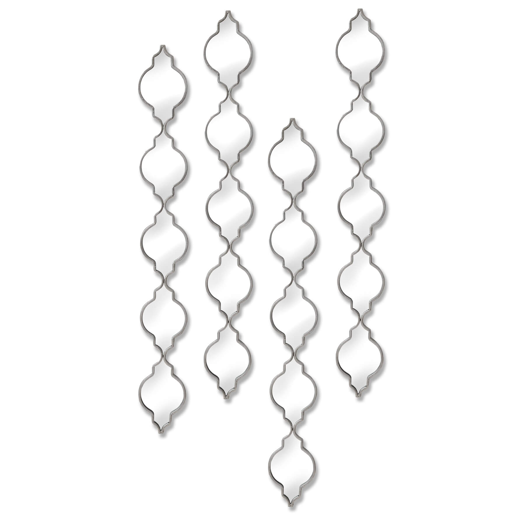 Elegant Silver Quarterfoil Hanging Mirror | Stylish Decor