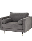 Grey Oversized Armchair in Soft Fabric